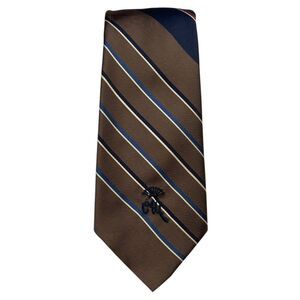 VINTAGE WOOLF BROTHERS COUNTESS MARA TIE Blue Brown and Red, PREOWNED